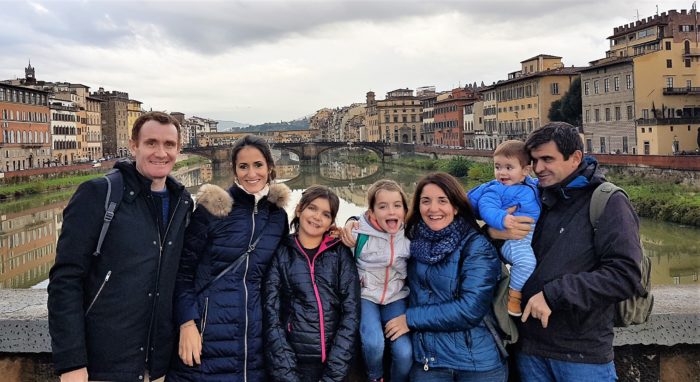 Con la familia en Florencia